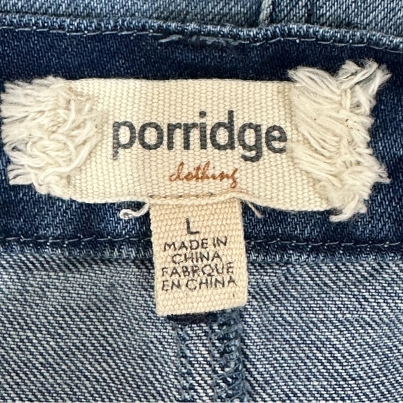 Anthropologie Porridge Denese Denim Skirt Blue Ombre Raw Hem Pleated - Picture 5 of 7